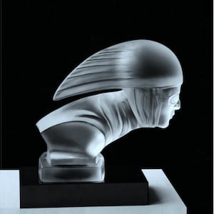 Art Deco H.Hoffmann Glass Car Mascot: 1930s Racer Hood Ornament
