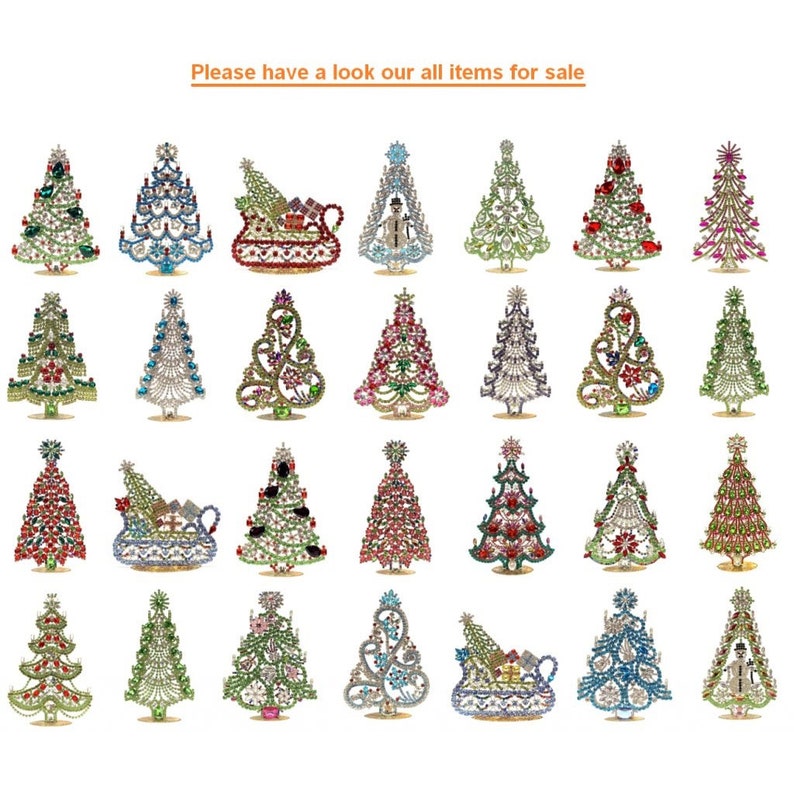 Extra Large Vintage Czech Rhinestone Glass Christmas Tree • Art Deco ...