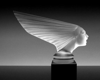 Art Deco Boho Glaskunst ' Victoire ' Auto Maskottchen Figur 1930 'H.Hoffmann | Sammlerglas | Kunst-Glas-Skulptur | Briefbeschwerer