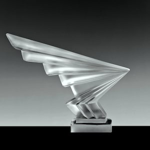 Art Deco 1930&#39;s Hood Ornament &#39; Flash &#39; Glass Car Mascot Sculpture H.Hoffmann