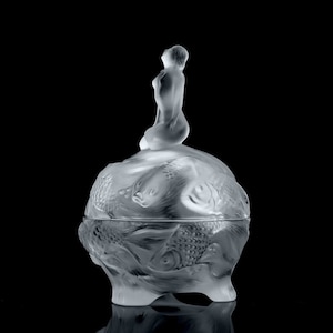 Art Deco 1930&#39; Glass Bowl Trinket Jewelry Box H. Hoffmann