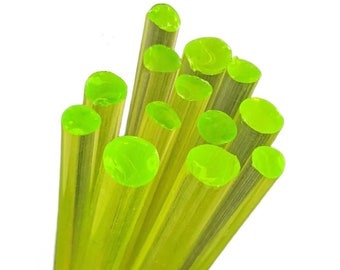 Yellow Vaseline Uranium Glass • 15 Rods • Vintage • Uranium Glass Jewelry