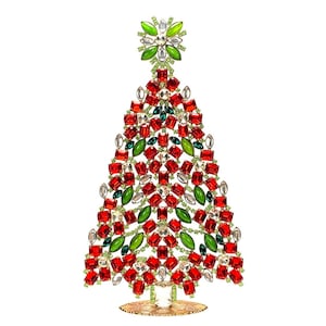 Vintage Czechoslovakian Rhinestone Christmas Tree: XL Holiday Decor