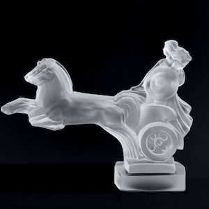 Art Deco Glass Car Mascot Figurine &#39; Boudicea &#39; Hood Ornament Sculpture 1930 H.Hoffmann