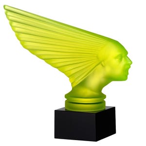 Art Deco Uranium Glass Figurine: &#39;Victoire&#39; H.Hoffmann Sculpture