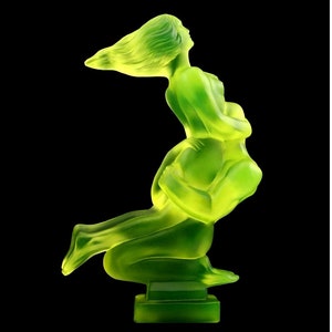 Art Deco &#39; Lovers &#39; Sculpture 1930&#39;s H.Hoffmann Collectible Glass • Art • Uranium Glass • Vaseline Glass • Figurine