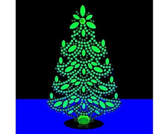 Art Deco Uranglas Weihnachtsbaum • Gelbe Vaseline Glasfigur • Leuchtet unter UV-Licht