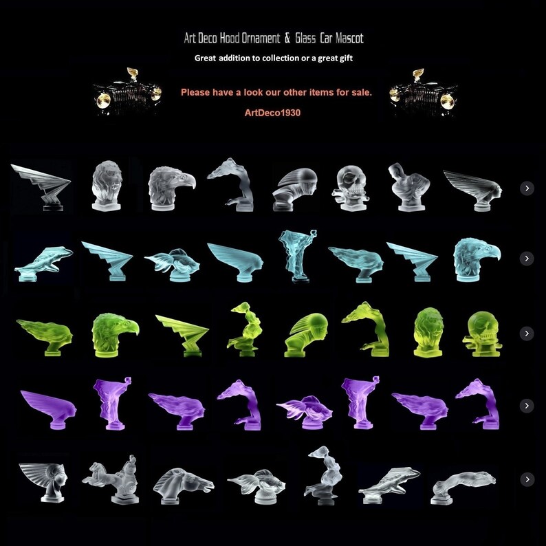 French Art Deco Art Glass Sculpture 1930' H.hoffmann Car Mascot