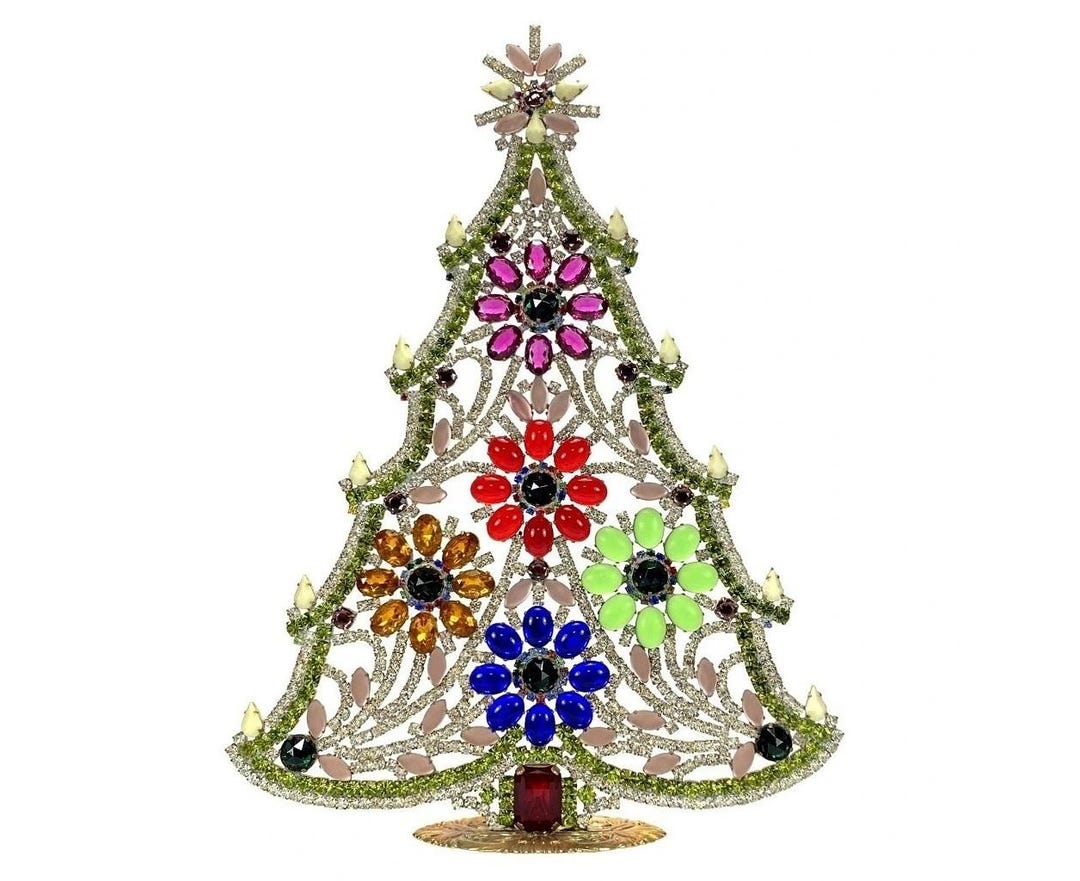 特大ヴィンテージチェコラインストーンガラスクリスマスツリー