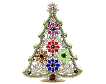 特大ヴィンテージチェコラインストーンガラスクリスマスツリー