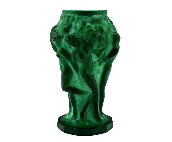 Boîte Art Déco En Verre Curt Schlevogt Motif Chrysanthème - Années 1930, Collector