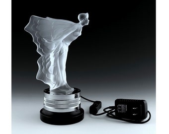 Art Deco Flying Lady Lamp: H.Hoffmann, Illuminated Hood Ornament