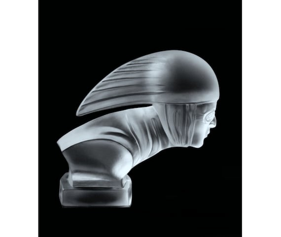 Art Deco 1930' Satin Clear Glass Car Mascot ' Racer | Etsy