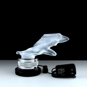 Art Deco Lamp Lady 1930&#39; H.Hoffmann Art Deco illuminated Base & Art Deco Lady In The Wind • Hood Ornament Sculpture • Woman Sculpture