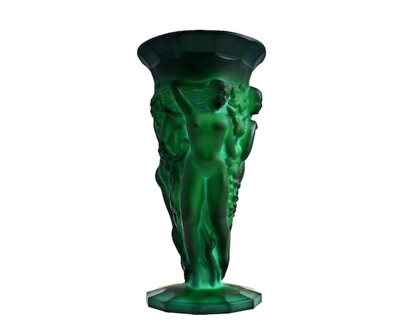 アールデコ マラカイトガラス 花瓶 1930年代 H. ホフマン - Etsy 日本
