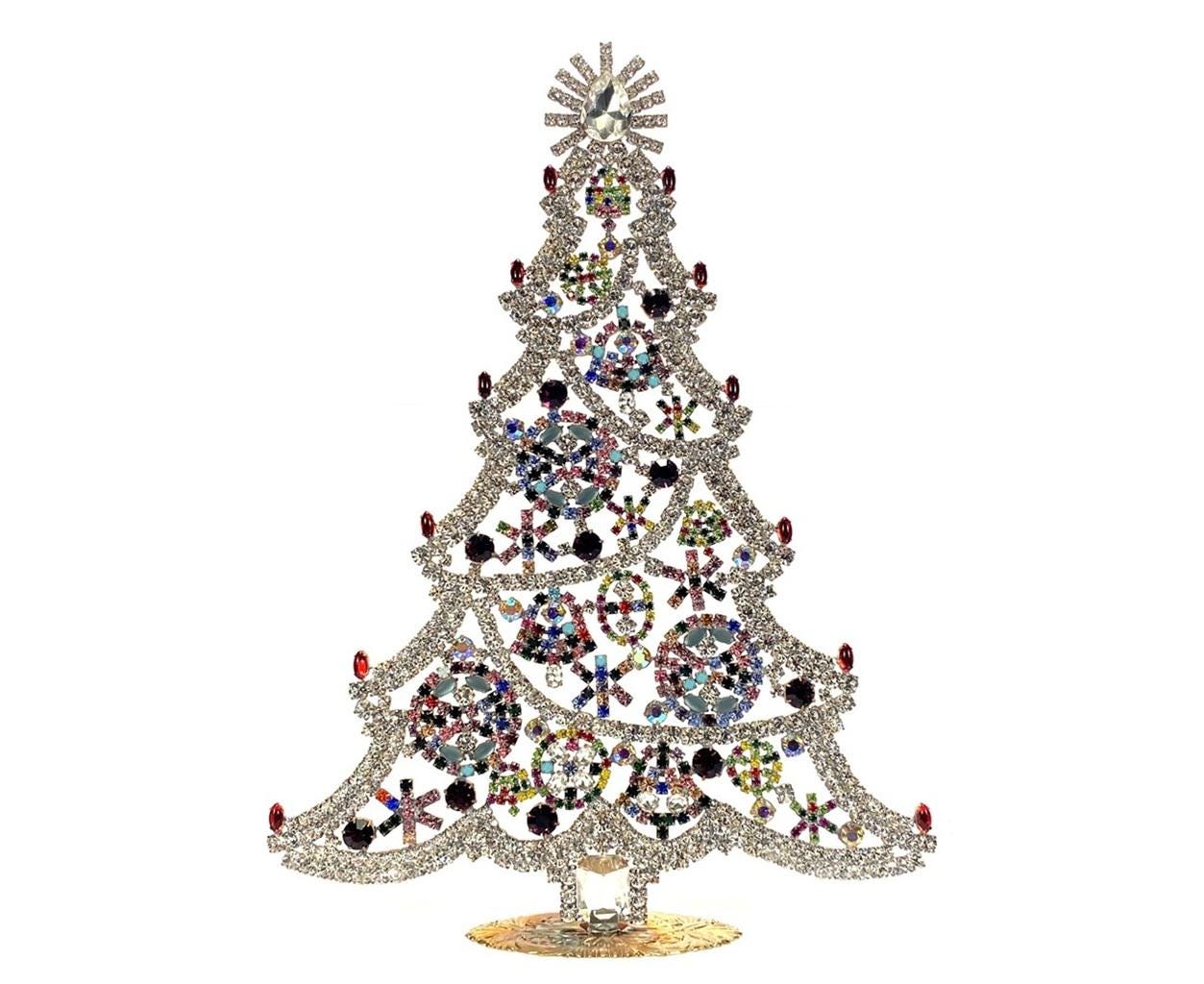 特大ヴィンテージチェコガラスラインストーンクリスマスツリー