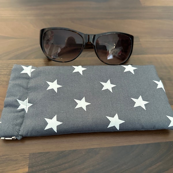 Glasses Case – Grey Fabric with With Stars
