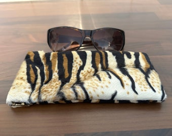 Glasses Case – Tiger Print Faux Fur Fabric