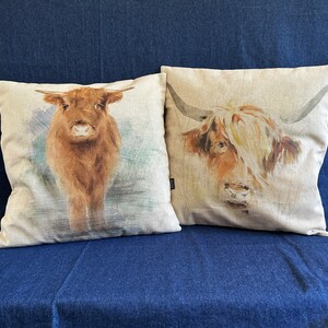 Highland cow cushion in farmhouse style 40 x 40cm image 6