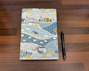 A5 Notebook with Reusable Fabric Cover: Farming Landscape