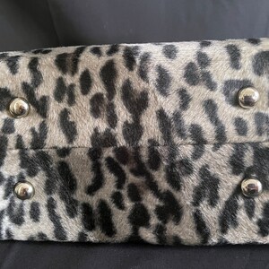 Clutch Purse in Soft Cow Print Faux Fur with Silver Metal Frame image 5