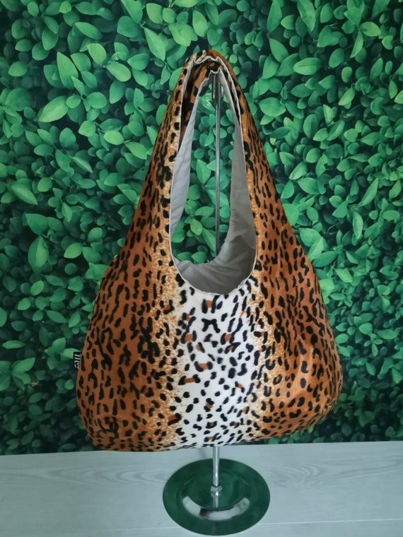 Hobo Round Handbag Cheetah Print Faux Fur Etsy