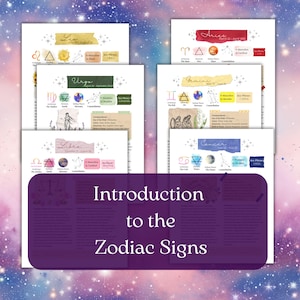 Zodiac Signs Guide – Astrology Cheat Sheet for Grimoire, Book of Shadows, Witchy Journal (Digital Download)