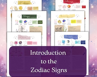 Zodiac Signs Astrology Guide – Witchy Grimoire Cheat Sheet (Digital Download)