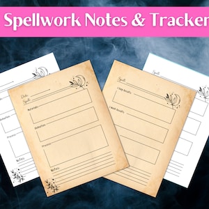 Spell Tracker | Book of Shadows Pages | Grimoire Printable | Witchy Printable | Book of Shadows Insert | Grimoire Insert