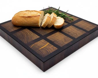 Handmade Walnut and Osage Orange End Grain Cutting Board – Butcher Block Serving Board