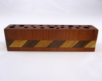 Beautiful Handmade exotic Jatoba Brazilian Cherry Wooden Makeup Organizer & Cosmetic Brush Storage Holder