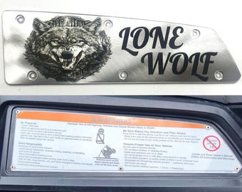 Honda Talon Dash Plate, Lone Wolf