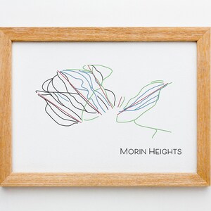 Morin Heights carte pistes ski art imprimable