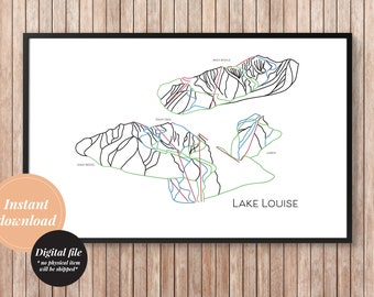 Lake Louise Resort ski trail printable map artwork