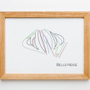 Belle Neige carte pistes ski art imprimable
