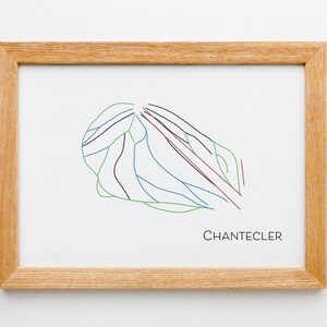 Chantecler carte pistes ski art imprimable