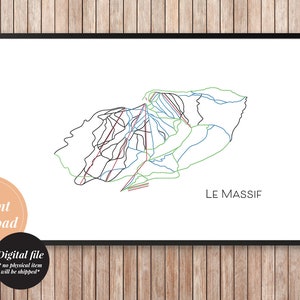 Le Massif carte pistes ski art imprimable