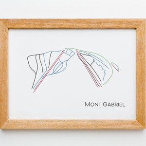Mont Gabriel carte pistes ski art imprimable