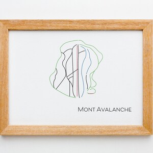 Mont Avalanche carte pistes ski art imprimable