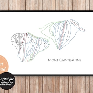Le Massif carte pistes ski art imprimable