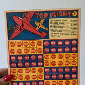Vintage 1 Cent Penny Board Punch Game &quot;TOP FLIGHT&quot; by W.H. Brady Co., Unpunched
