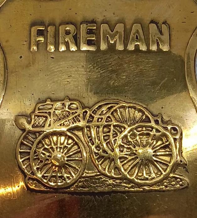 Vintage Fireman Badge - Etsy