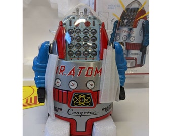 Cragstan MTH (Plata / Gris) MR. ¡Robot de juguete de edición limitada ATOMIC, nuevo stock antiguo!