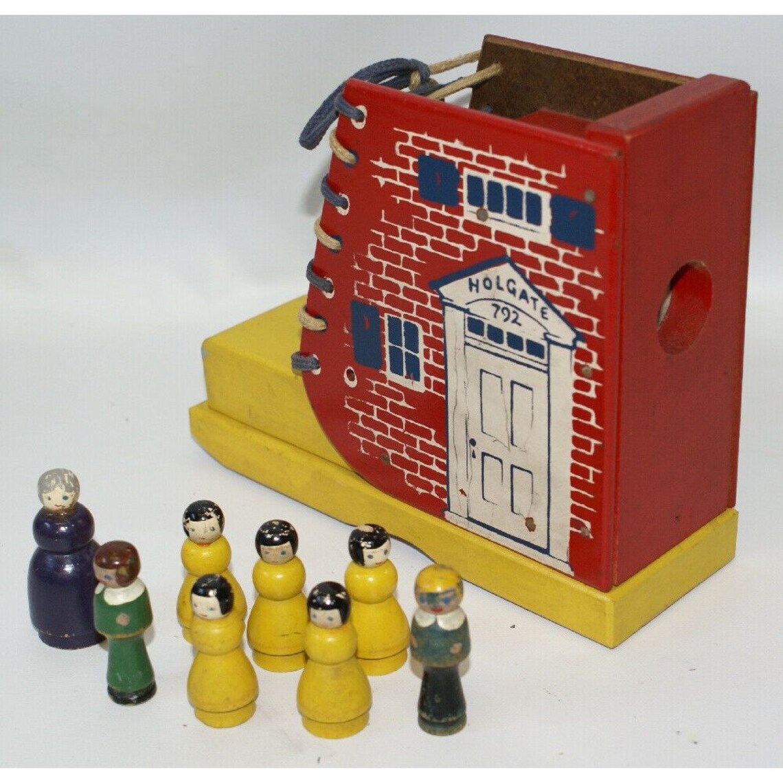 Vintage HOLGATE Wooden Playset ' Old Woman Who Lived in A Shoe ' With
