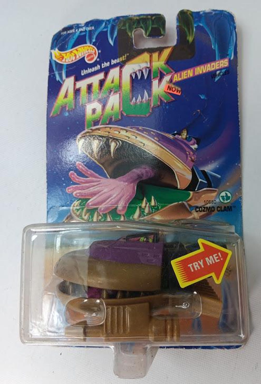 1993 Hotwheels Attack Pack Alien Invaders Cozmo Clam Toy on Card - Etsy