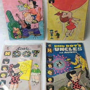 Lot of 4 little lulu; audry; little dot; uncles and aunts. harvey comics #150; #66; #20;