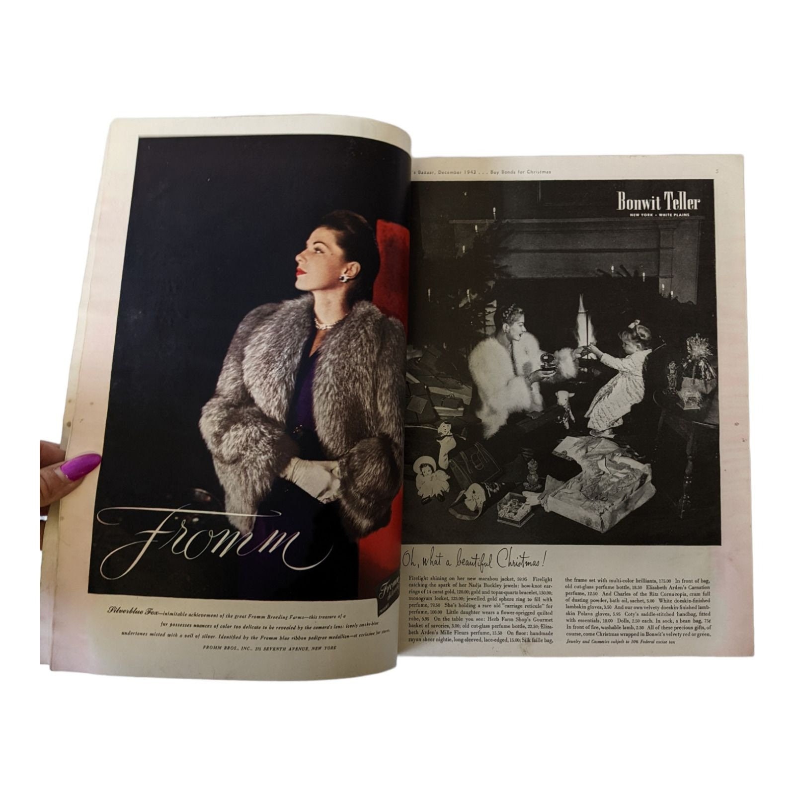 RARE Vintage HARPER'S BAZAAR Magazine - December 1943 - the Christmas ...