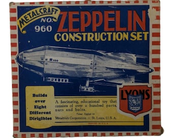 1920s antique metalcraft airship zeppelin construction set #960 in box