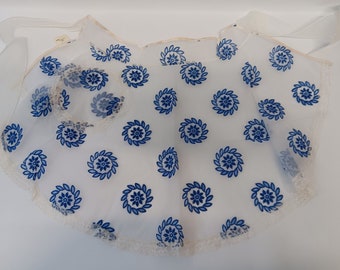 Sheer Vintage 1950's Unused Apron.  Very Cool item With flocking flowers.