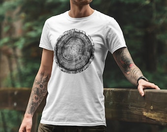T-shirt met boomring | Uniseks natuurshirt